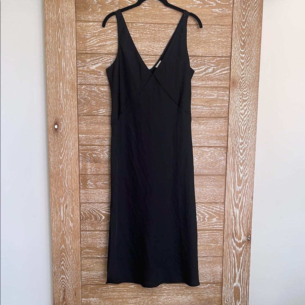 A New Day Black V-Neck Slip Midi Dress N/W size medium